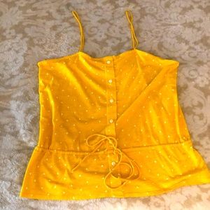 Yellow tank top with adjustable waist strap - never worn